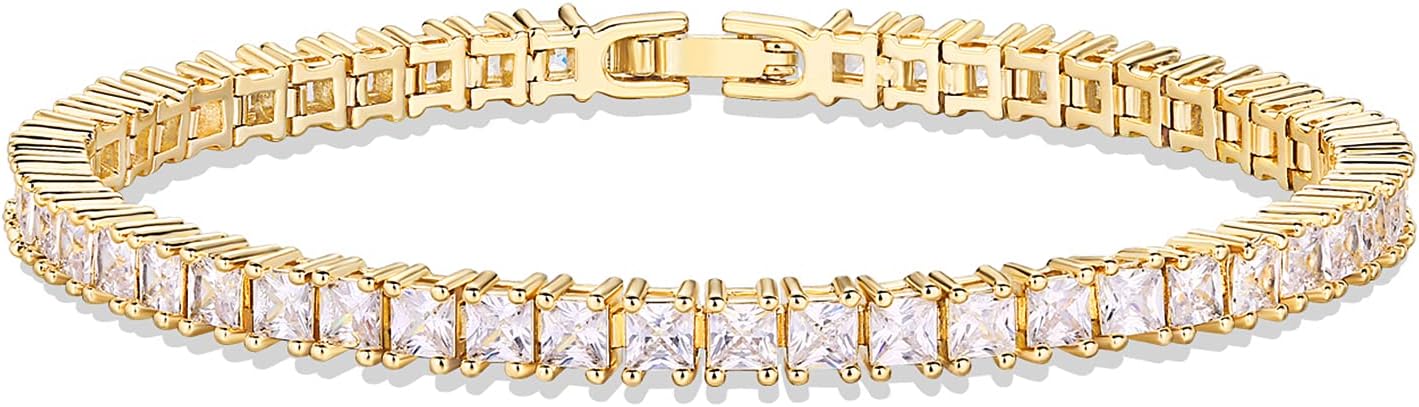 PAVOI 14K Gold Plated Cubic Zirconia Classic Tennis Bracelet