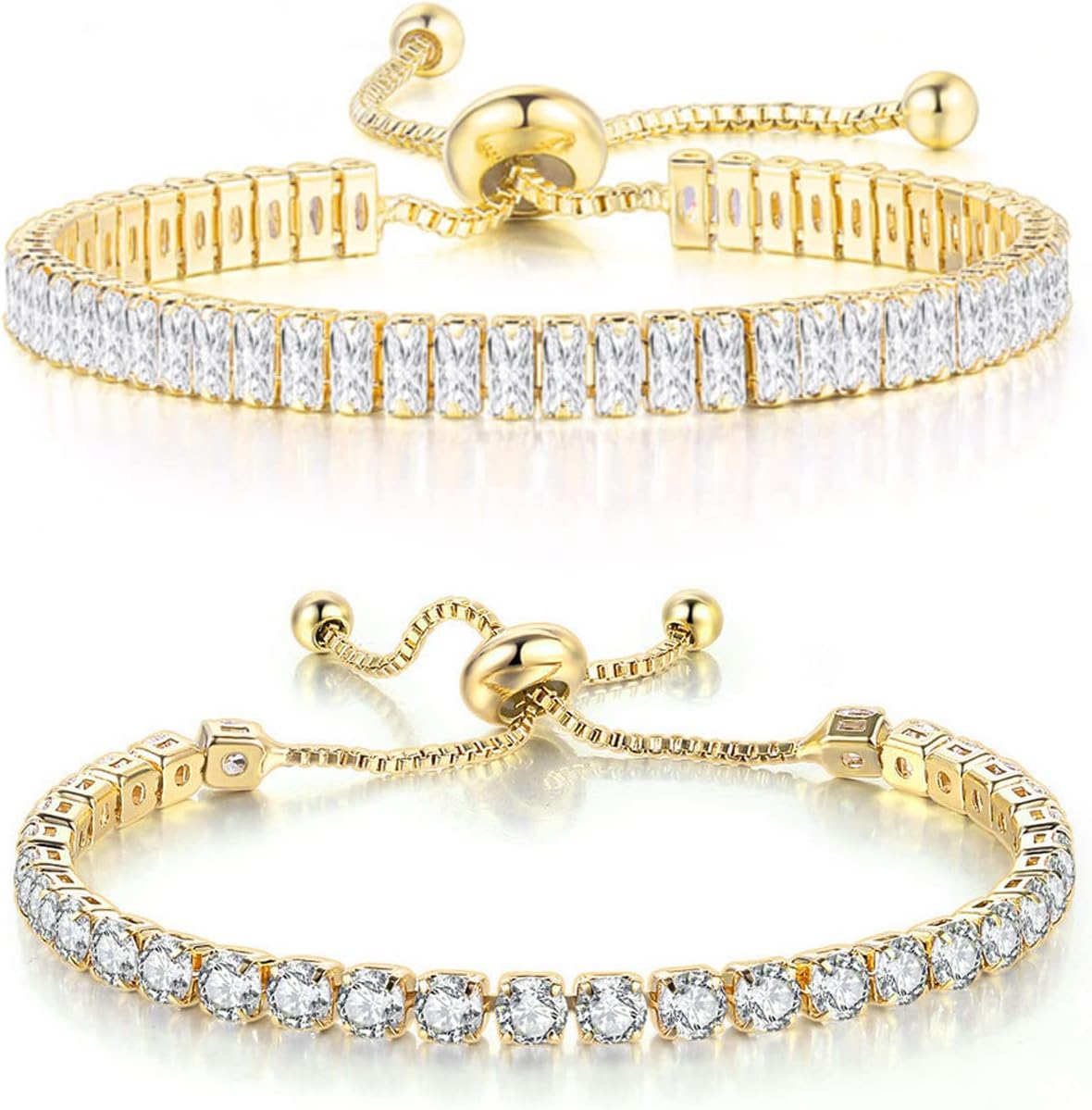 PAVOI 14K Gold Plated Cubic Zirconia Classic Tennis Bracelet