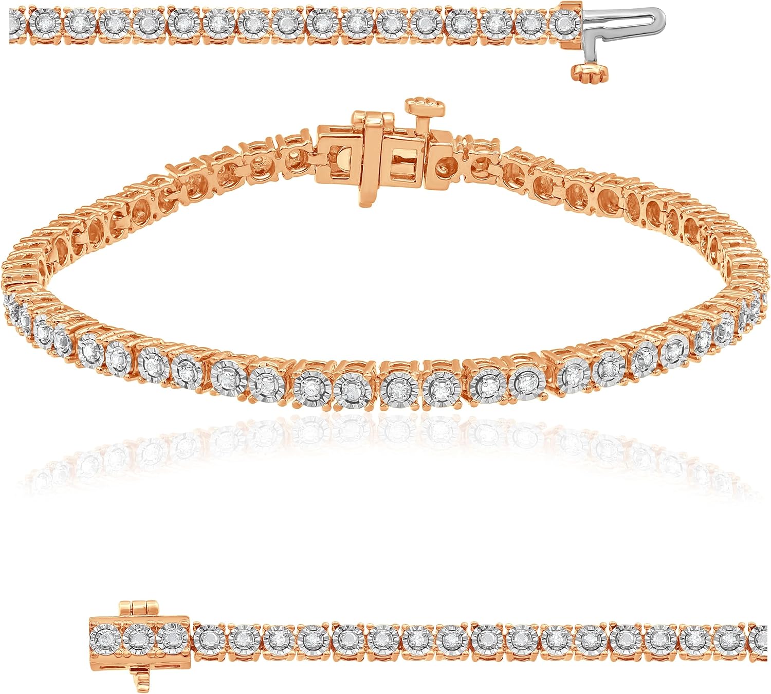 PAVOI 14K Gold Plated Cubic Zirconia Classic Tennis Bracelet