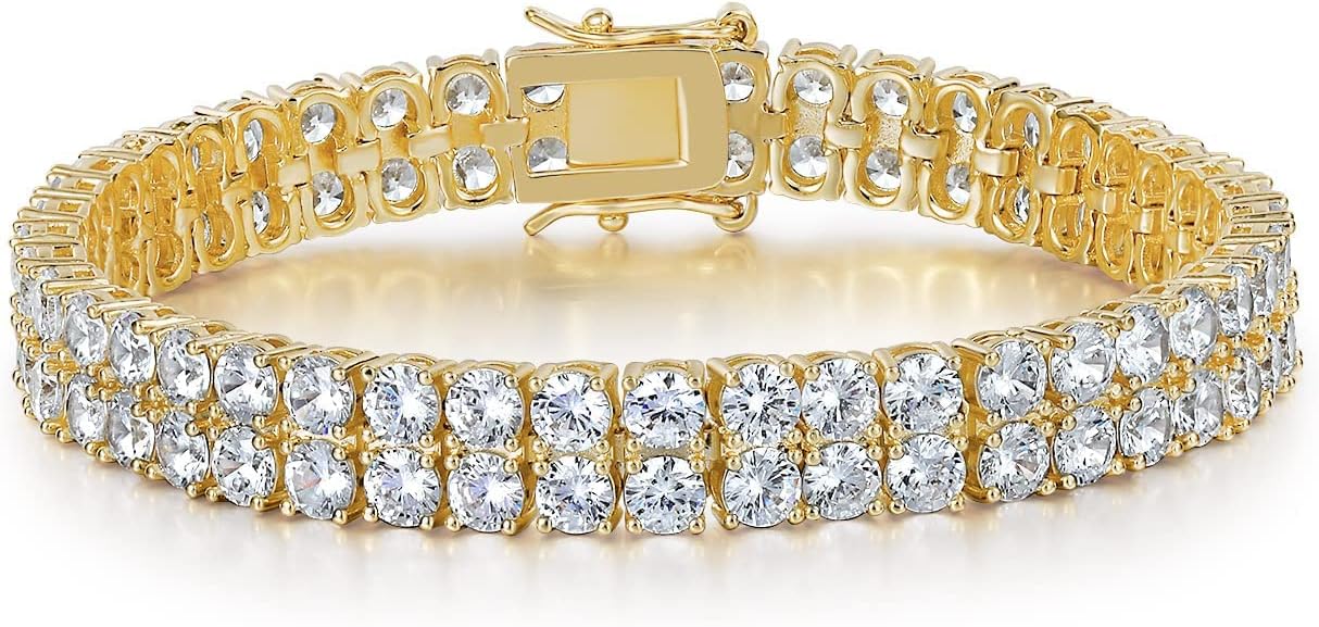 PAVOI 14K Gold Plated Cubic Zirconia Classic Tennis Bracelet