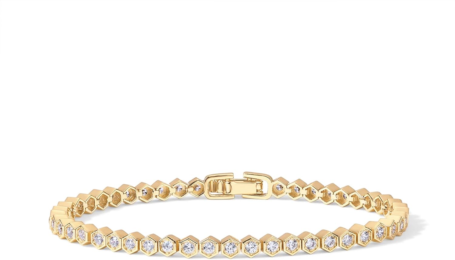 PAVOI 14K Gold Plated Cubic Zirconia Classic Tennis Bracelet