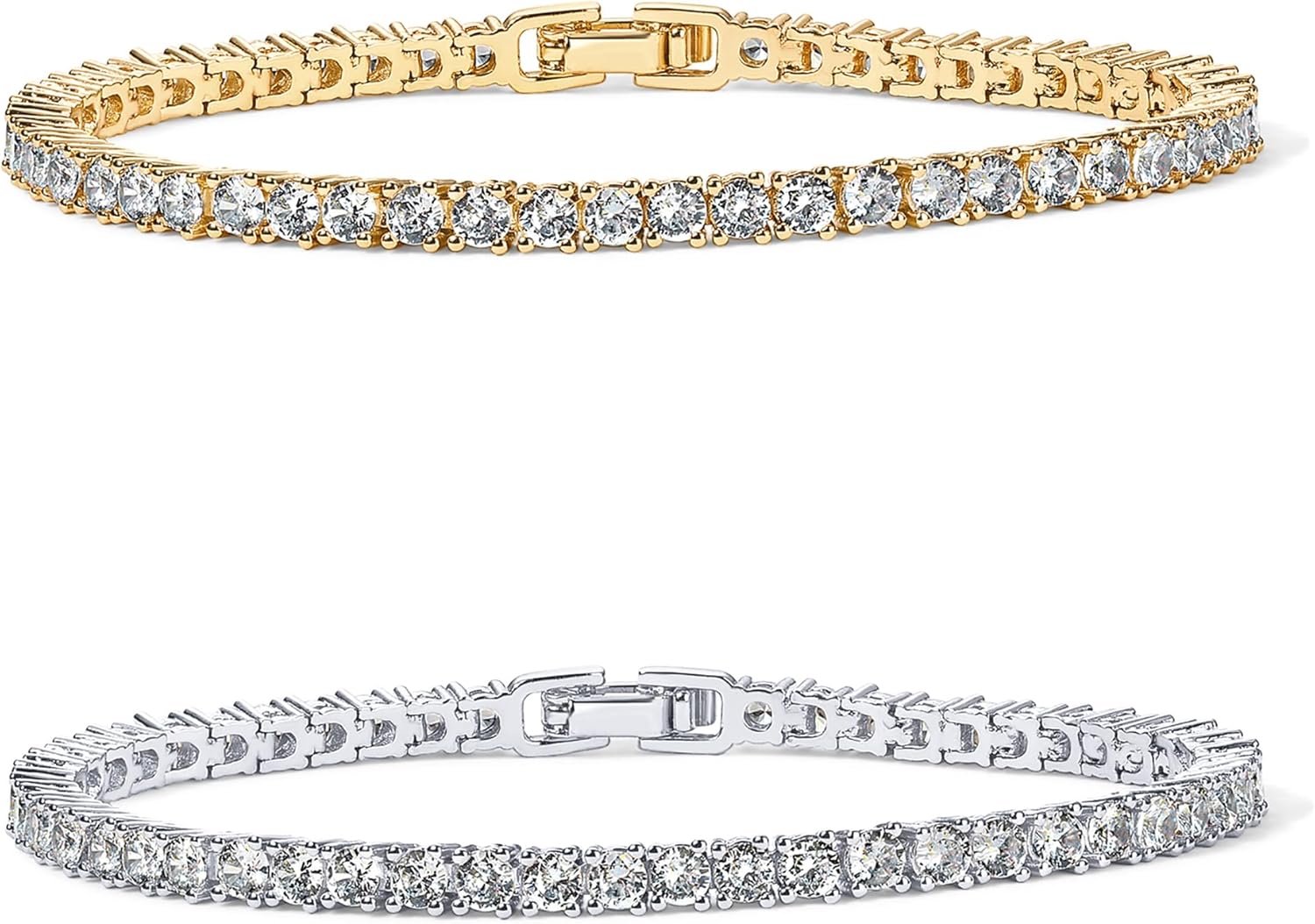 PAVOI 14K Gold Plated Cubic Zirconia Classic Tennis Bracelet