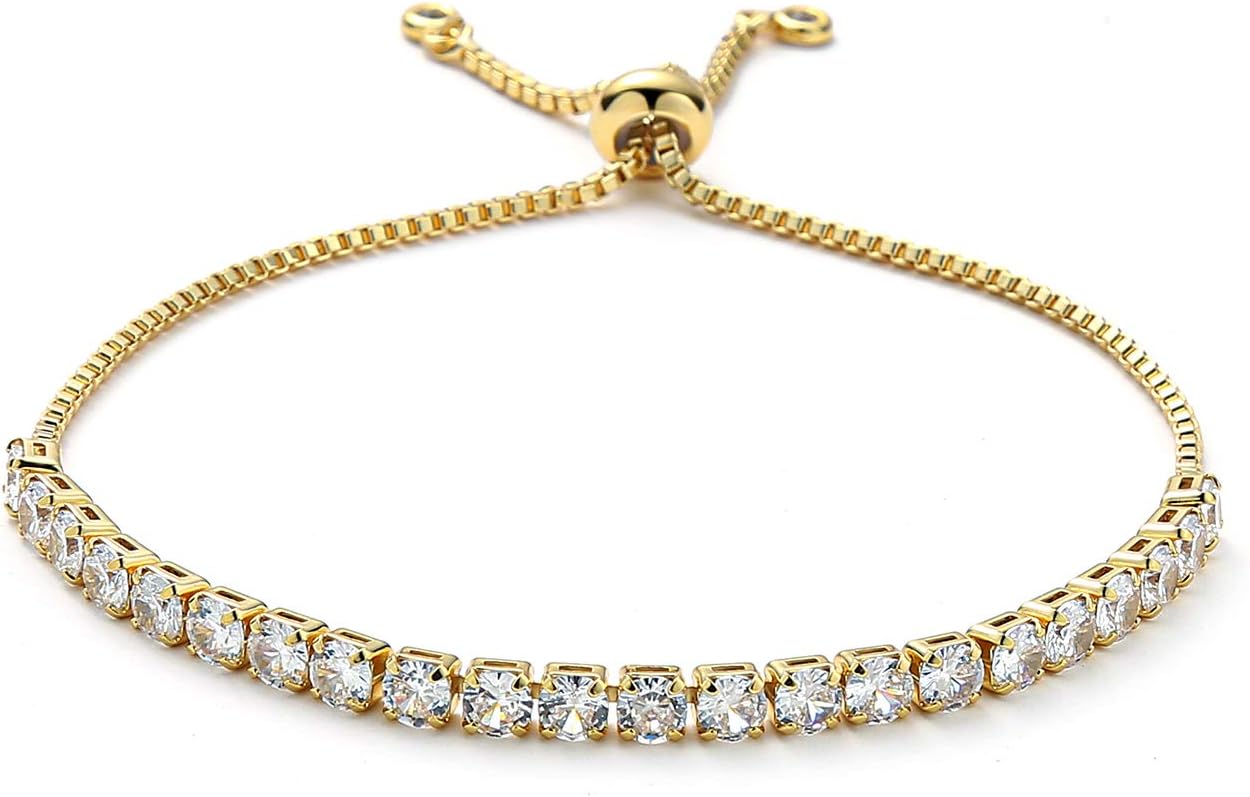 PAVOI 14K Gold Plated Cubic Zirconia Classic Tennis Bracelet